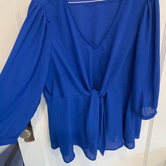 NEVER WORN! Georgette Tie-Front Blouse - Sz 2X - Picture 7 of 14
